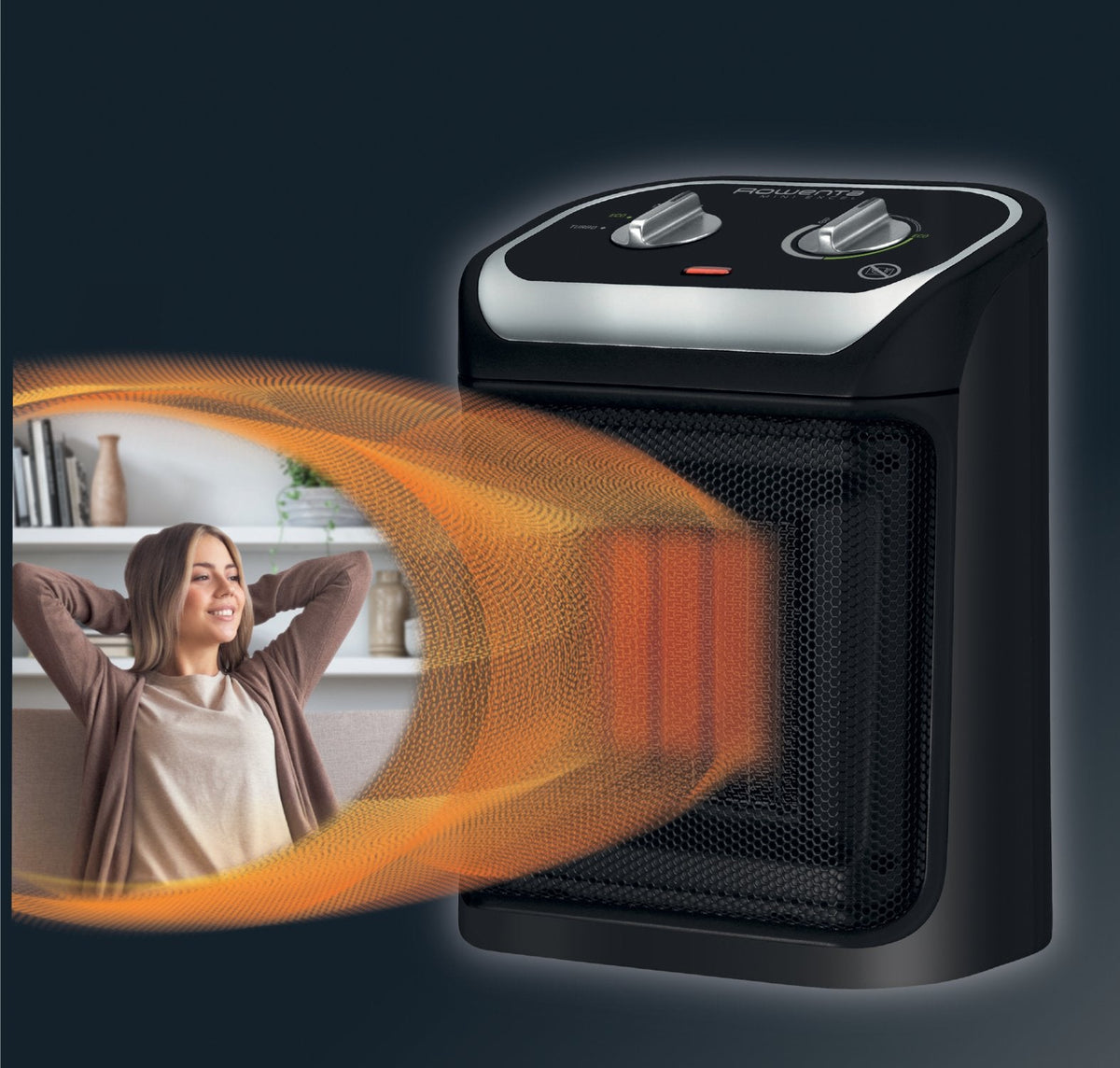 Calefactor Con Ventilador  Rowenta Mini Excel Keramik (Negro) So9261