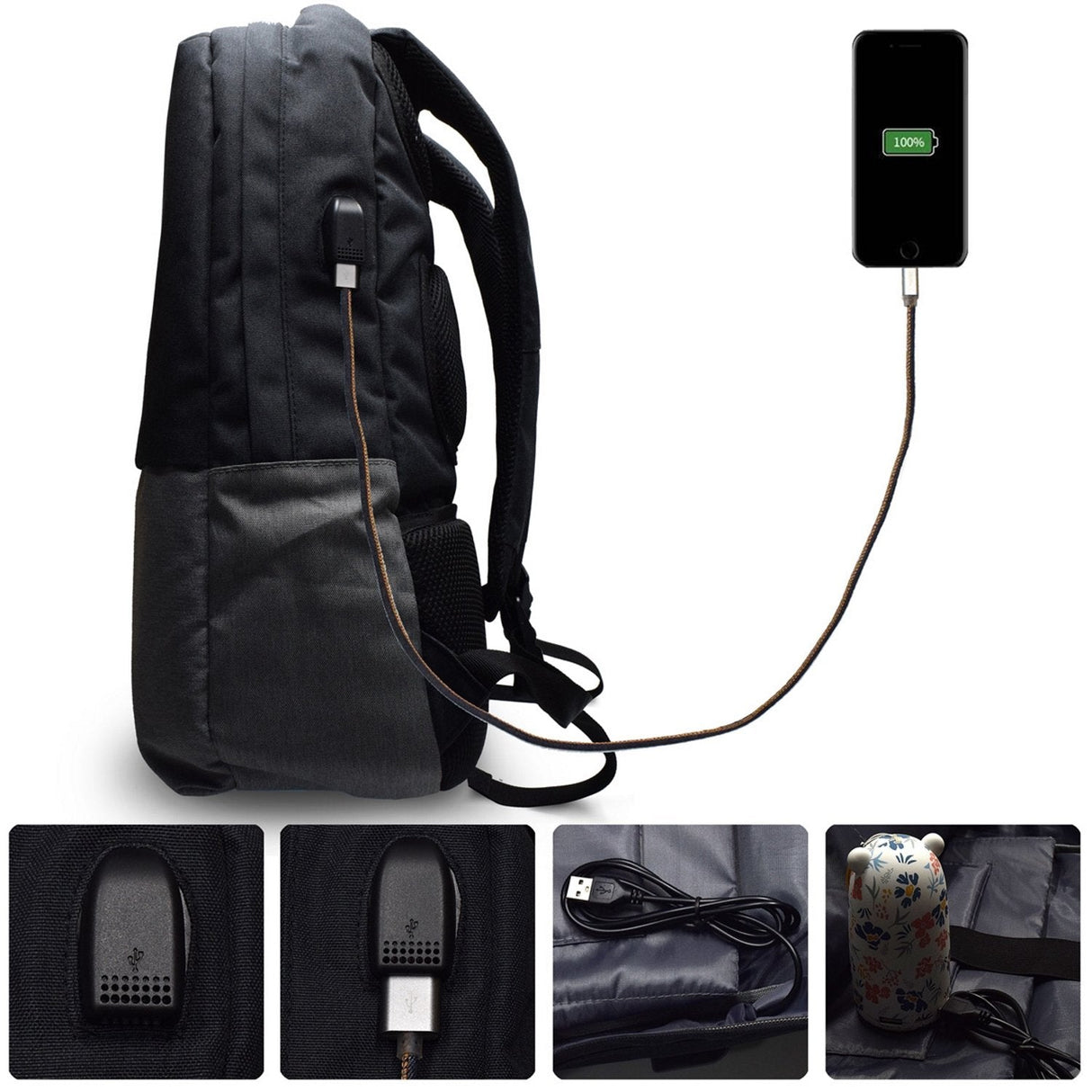 Ewent Notebook Backpack- 17.3 Inch Black, With Usb Charging Port Ewent Ew2529, Mochila, 43,9 Cm (17.3"), 790 G, Negro