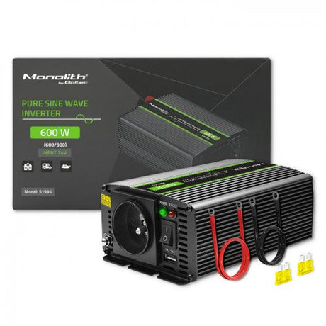 EAN 5901878519364 - Qoltec Monolith adaptador e inversor de corriente Auto 600 W Negro imagen 2