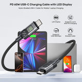 Unitek C14158abk01-2m Usb-C Cable Charging With Led Display 2m Black