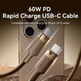 Vention Cable Usb-C - Potencia Hasta 60w - Longitud 1m - Carcasa De Aluminio - Recubrimiento De Nailon Trenzado -