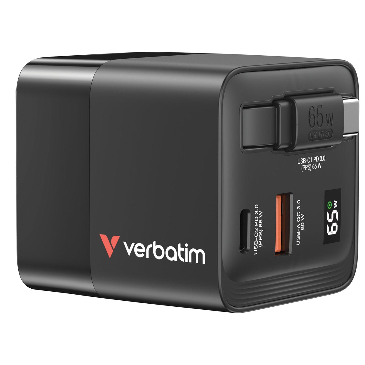 EAN 0023942322177 - Verbatim GaN Charger 65W Universal Negro Corriente alterna Carga rápida Interior imagen 1