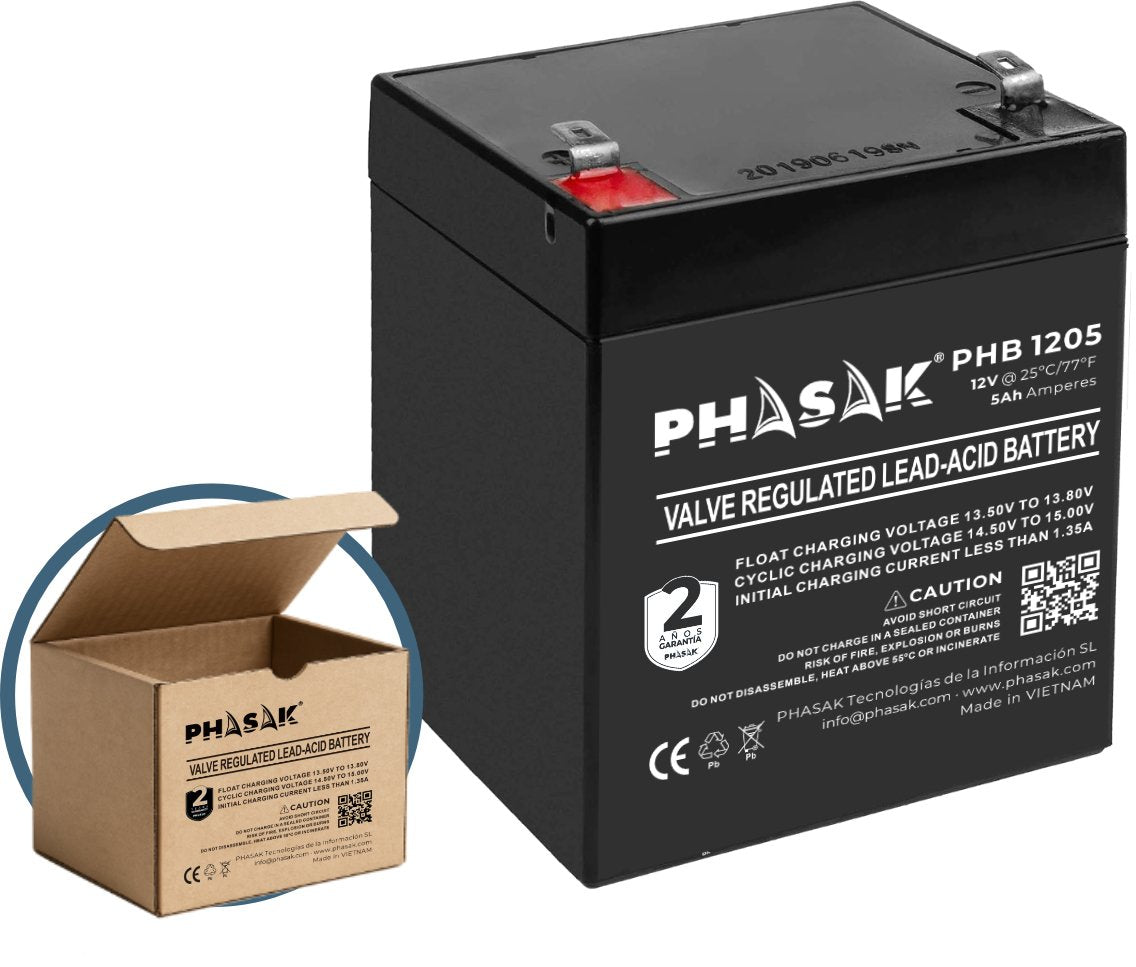 Batería Phasak Phb 1205 Compatible Con Sai Ups Phasak Según Especificaciones