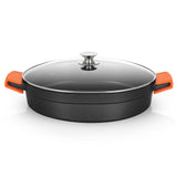 Orbegozo Cdb Cacerola Baja Serie 10.5l - Aluminio Fundido Indeformable - Asas De Silicona - Apta Para Todo Tipo De