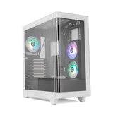 Caja Nox Hummer Ether Atx Semitorre Cristal Curvo Negro-Blanco