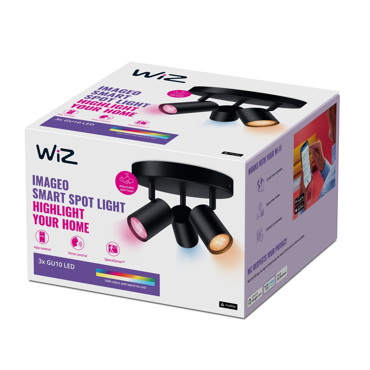 Lámpara De Techo Wiz Colour Imageo Smart Connected Wifi 929003211001