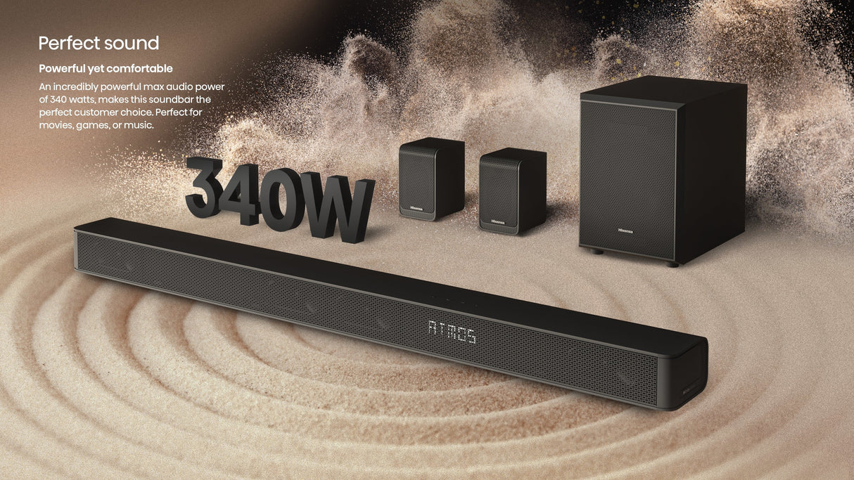 Altavoces  Hisense Ax5100g Barra Sonido 5.1 340w  Bt Hdmi Traseros Inal