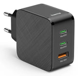 Cargador De Pared Hama  - Potencia 65w - 2x Usb-C - Usb-A - Power Delivery - Qualcomm - Negro
