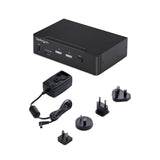 Startech.Com 2-Port Displayport Kvm Switch 4k 60hz Dp 1.2 Hdcp 1.4 Edid Management 2-Port Usb 3.0 Hub Dp Kvm Umschalter