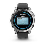 Smartwatch Garmin Fenix E Acero Inox Y Correa Negra  47mm