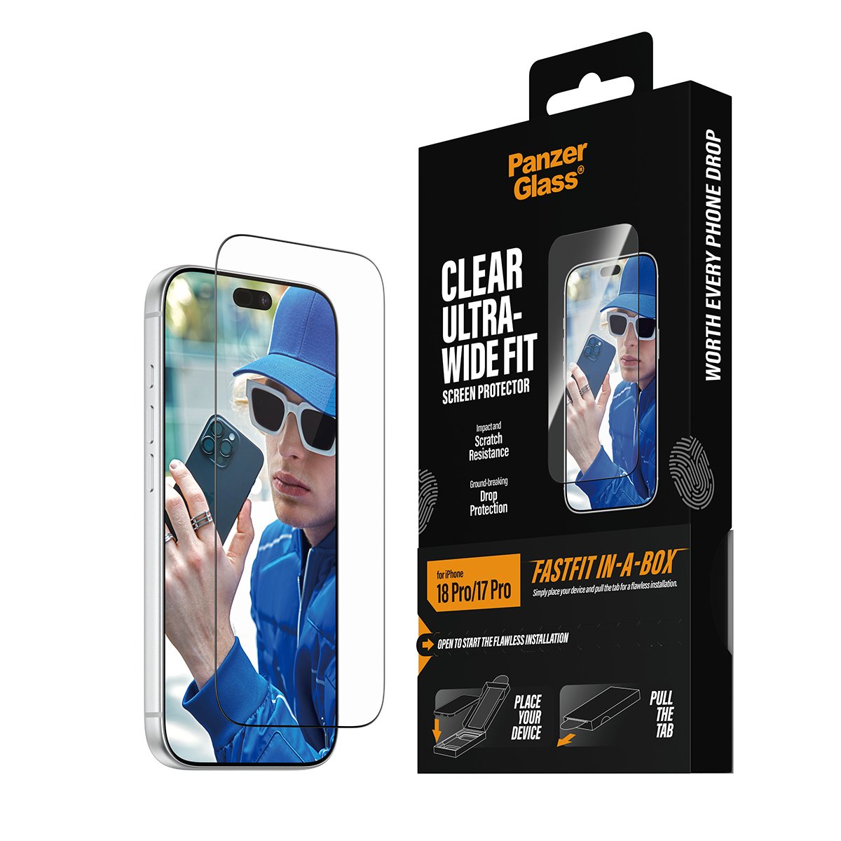 Panzerglass Displays. Ip 17/18 Pro Ultra Wide Fastfit In A Box