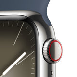 Apple Watch Series 9 Gps Cellular 41 Mm Caja De Acero Plata Correa Deportiva Azul Tempestad S M