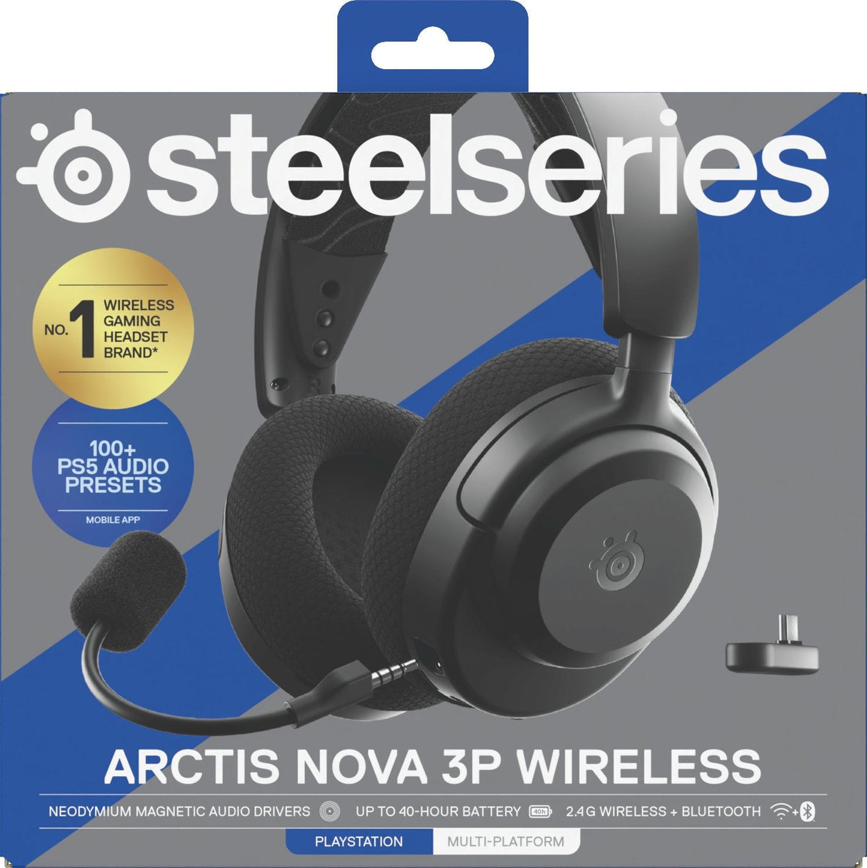 Steelseries Arctis Nova 3p Auriculares Inalámbrico Diadema Música/Uso Diario Bluetooth Negro