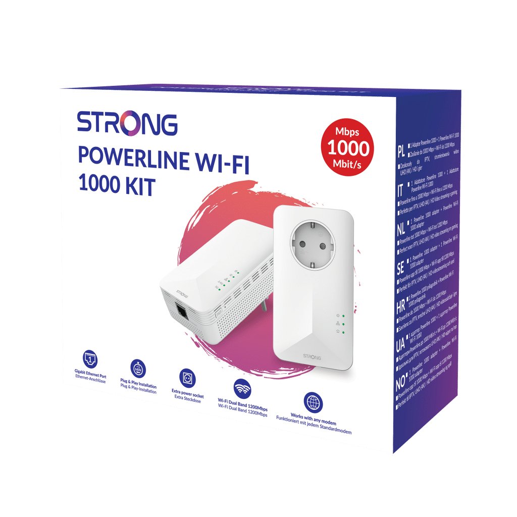 Strong Powerl1000duowifieuv2 Adaptador De Red Powerline 1000 Mbit/S Ethernet Wifi Blanco 2 Pieza(S)