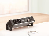 Regleta  Bachmann Desk 2 Base Múltiple 0,2 M 2 Salidas Ac Interior Negro, Gris