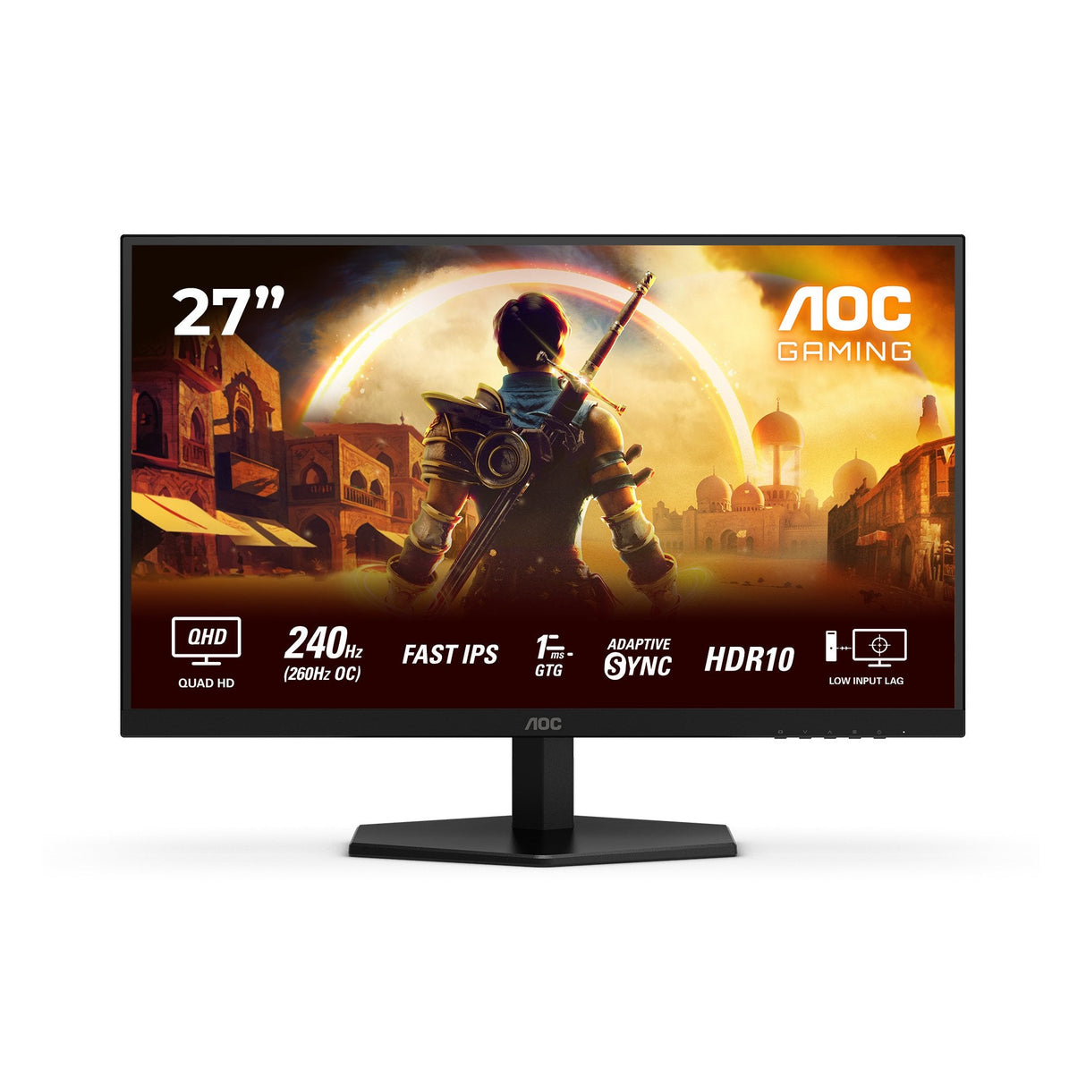 Monitor  Aoc Q27g42ze  27" 2560 X 1440 Pixeles Wide Quad Hd Lcd Negro