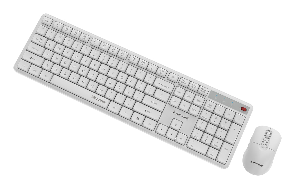 Keyboard +Mouse Wrl Eng/White Kbs-Wms-01-W Gembird