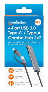 EAN 766623181075 - Manhattan 181075 hub de interfaz USB 3.2 Gen 1 (3.1 Gen 1) Type-A + Type-C 5000 Mbit/s Gris imagen 9