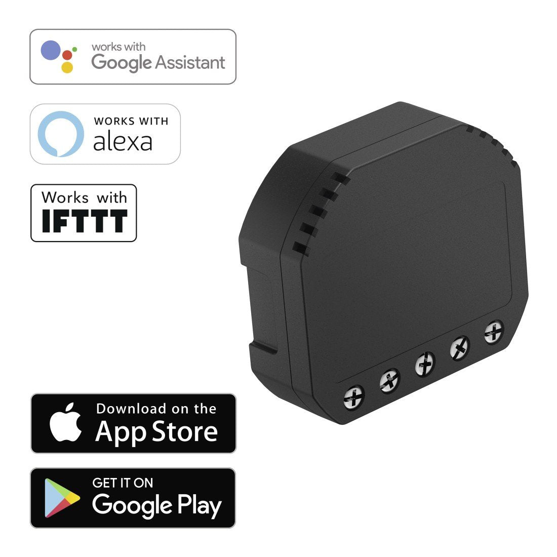 Hama  Interruptor Wifi Compatible Con Luces Y Enchufes (Montaje Directamente En El Enchufe, Admite Alexa Y Google Home), Color Negro