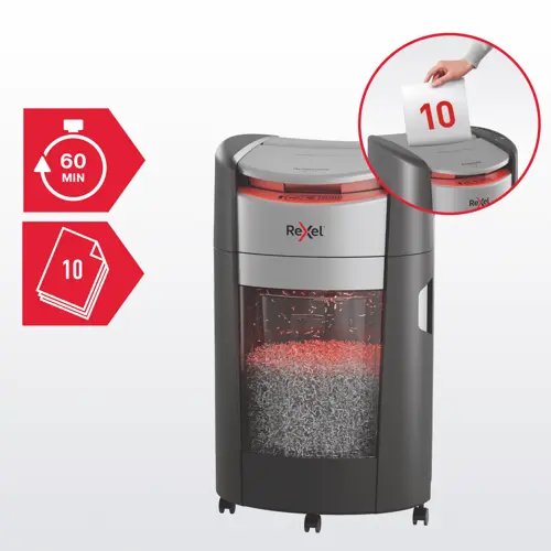 Trituradora Rexel Shredmax Autofeed+ 300x, P4, 300 Hojas, Cubo De 25 L