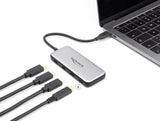 Delock 64261 Concentrador Usb Type-C De Usb 10 Gbps Con 4 X Usb Type-C Hembra Y Pd De 85 Vatios