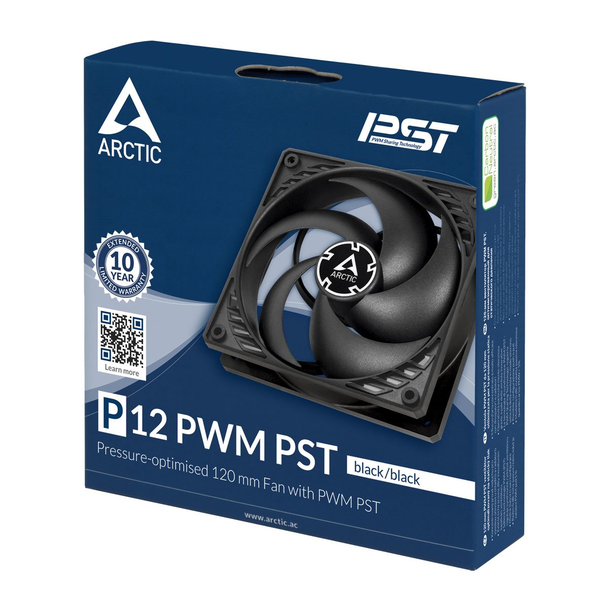Arctic Ventilador Caja P12 Pwm Pst Negro/Negro 120mm (Acfan00120a)