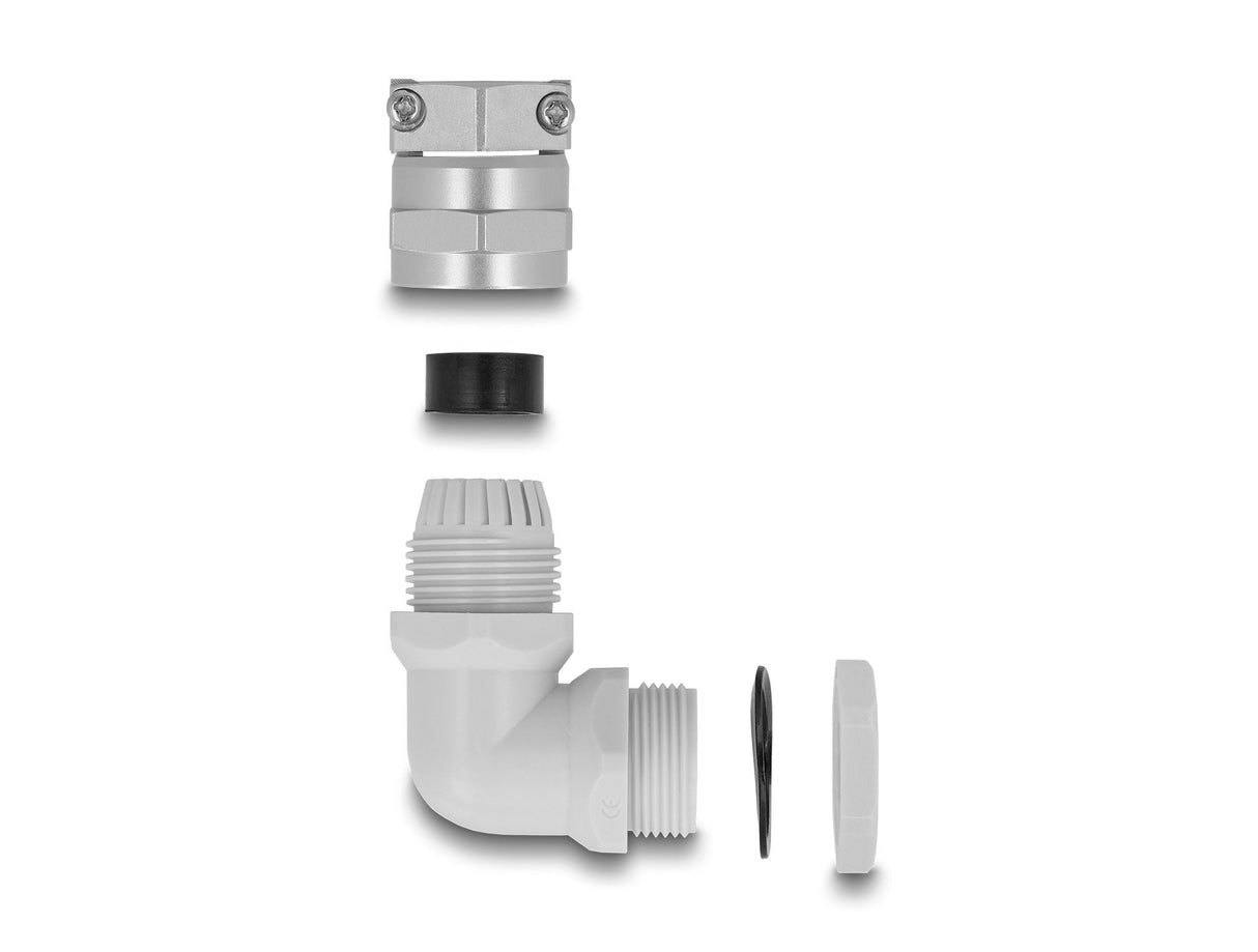 Delock 60598 Prensaestopas Con Alivio De Tensión Y Protección Contra La Flexión Ángulo De 90 ° Pg16 Gris