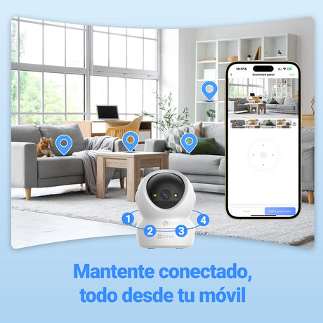 EAN 6941545642147 - EZVIZ H6c G1 3K Esférico Cámara de seguridad IP Interior 2880 x 1620 Pixeles Techo/Pared/Escritorio imagen 47