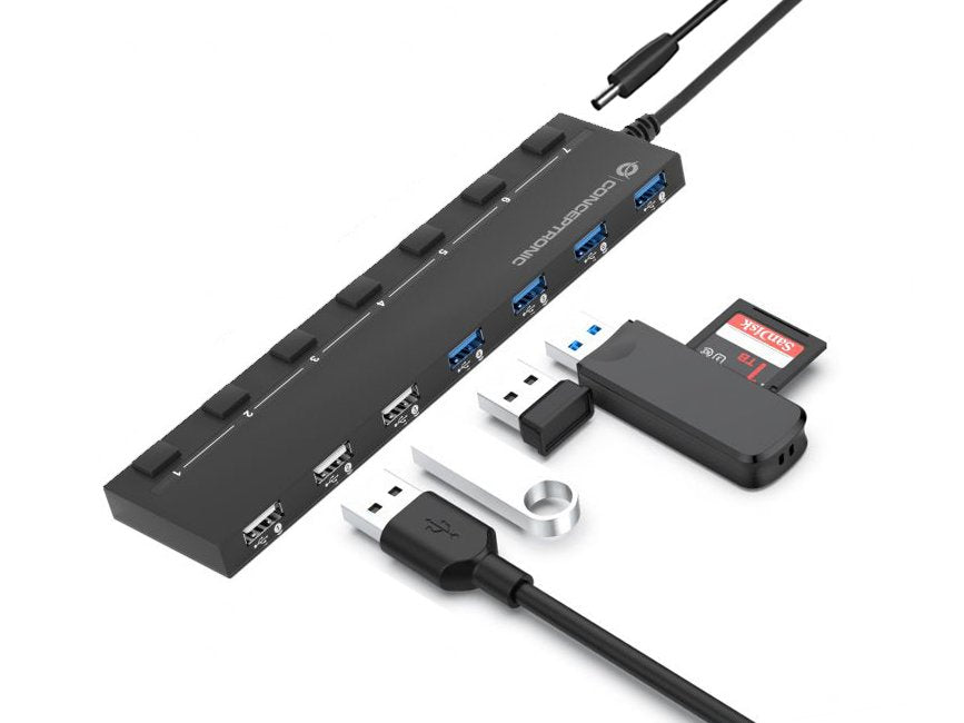 EAN 4015867226124 - Conceptronic HUBBIES09B hub de interfaz USB tipo A 5000 Mbit/s Negro imagen 6