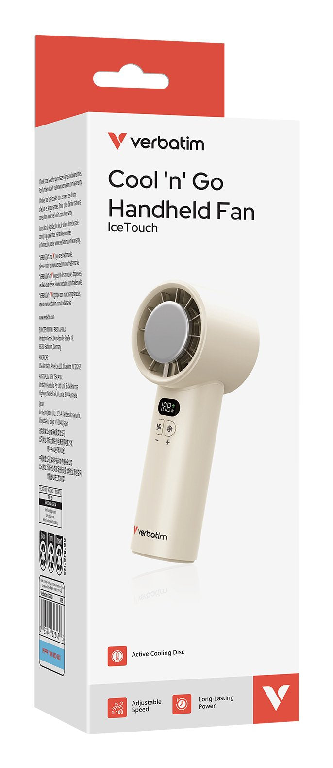 Ventilador De Mano Verbatim Cool 'N' Go Ice Touch Plata, Blanco