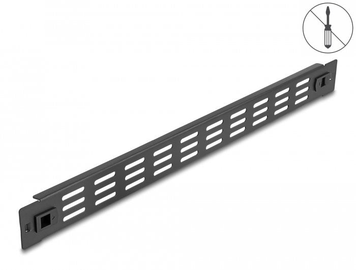 Delock 66985 Panel De Gabinete De Red Con Ranuras De Ventilación Sin Herramientas De 19? 1u Negro