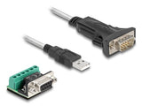 Delock Adapter Usb 2.0 Typ-A Zu 1 X Seriell Rs-422 485 Stecker Mit 6 Pin Terminalblock 5 V 1 M