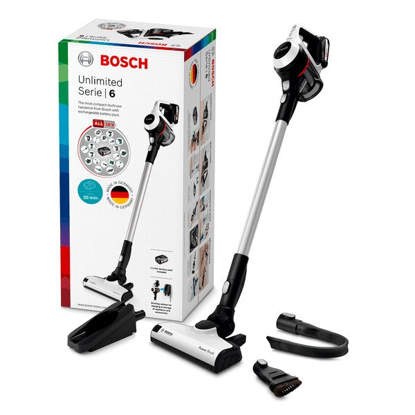 Aspiradora Bosch Serie 6 Bcs61113 Escoba Eléctrica Aspiradora Escoba 2 En 1 Batería Secar Sin Bolsa Blanco