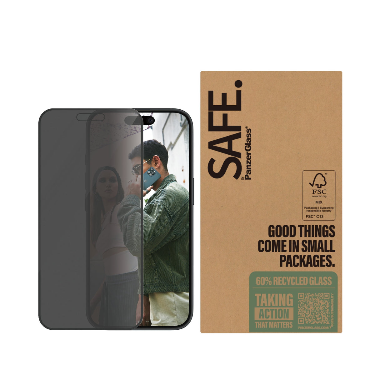 Panzerglass Safe. By ® 2-Way Privacy Screen Protector Iphone 16 | 15 | Ultra-Wide Fit | Bulk Protector De Pantalla Apple 1 Pieza(S)