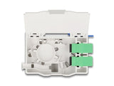 Delock 88097 Caja De Conexión De Fibra Óptica Para Carril Din Con Soporte De Empalme Y 4 X Acoplador Sc Simplex