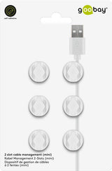 Goobay Organizador De Cables 2 Ranuras (Mini), 6 Piezas Blanco 70364