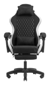 Silla Gamer Mars Gaming Mgcxfgrbl Negra Y Blanca Reclinable Reposabrazo Ajustable Reposapies Cojines