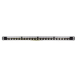 Patchpannel Keystone 24 Port 0.5 He Shielded. Negro Logilink