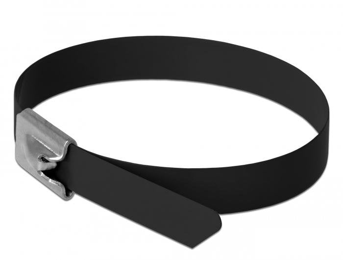 Delock Bridas De Acero Inoxidable L 200 X B 7,9 Mm Negro 10 Piezas