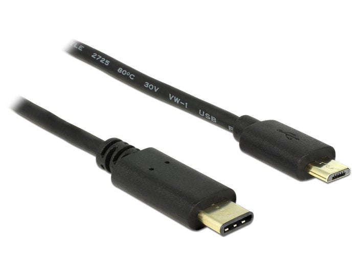 Delock Cable Usb Type-C  2.0 -> Usb 2.0 Type Micro-B M/M 2m Negro