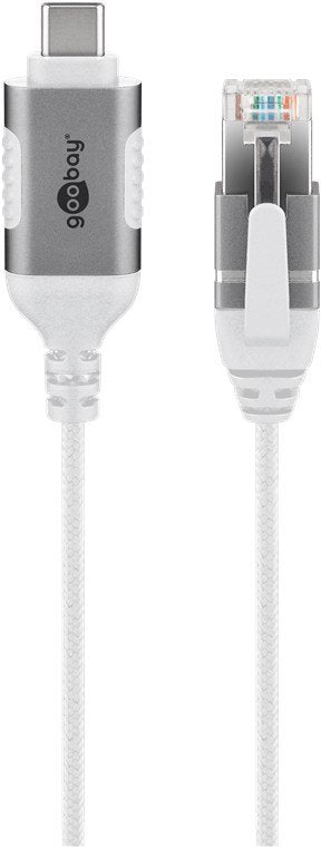 Cable Adaptador Ethernet Goobay Usb-C 3.2 Gen2 > Rj-45, Delgado Blanco, 10 Metros 74391