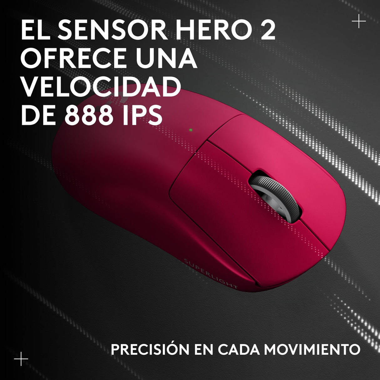 Logitech G Pro X Superlight 2c Ratón Gaming 5 Botones Inalámbrico Cableado 2.4 Ghz Usb Receptor Usb De Logitech Lightspeed Rosa