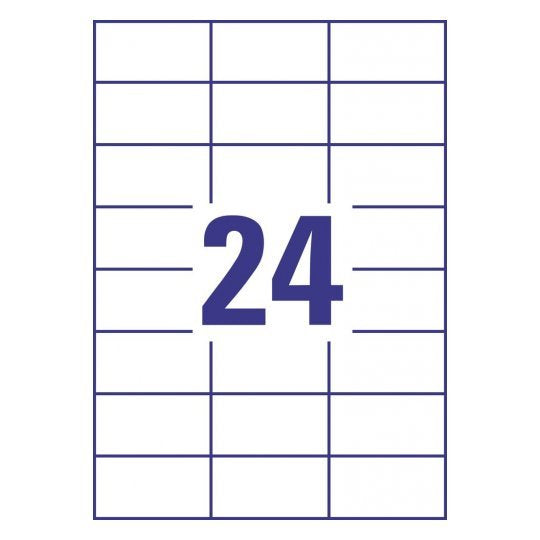 Avery Etiquetas Adhesivas Extra Resistentes 70x37mm Láser 24 X 20h Poliéster Blanco