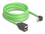 Delock 80885 Cable De Extensión De Red Rj45 Cat.6a Macho Acodado Hacia Arriba A Hembra Sf/Utp Adecuado Para Cadenas De Arrastre Pur (Tpu) 5 M Verde