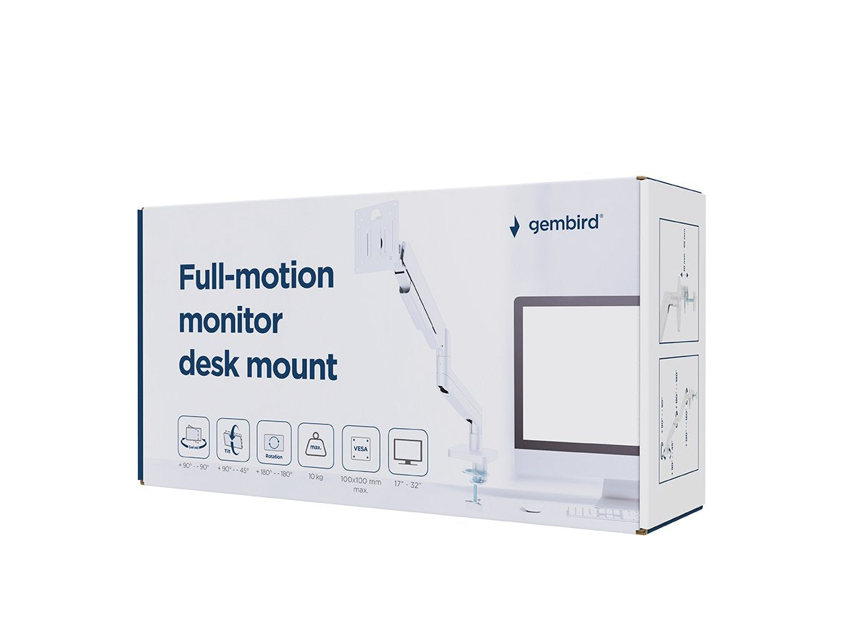 EAN 8716309135436 - Gembird MA-DA1-04-W soporte para monitor 81,3 cm (32") Escritorio Blanco imagen 21