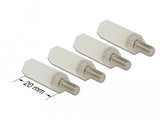 Delock Abstandshalter M4 X M4, Sechskant, Innen / Aussen, 20 Mm Natur 4 Piezas