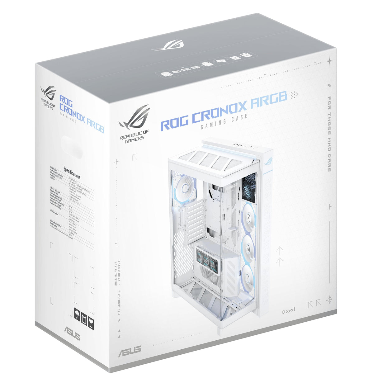 Asus Rog Cronox Gr801 Curve Tg Argb White Midi Tower Blanco