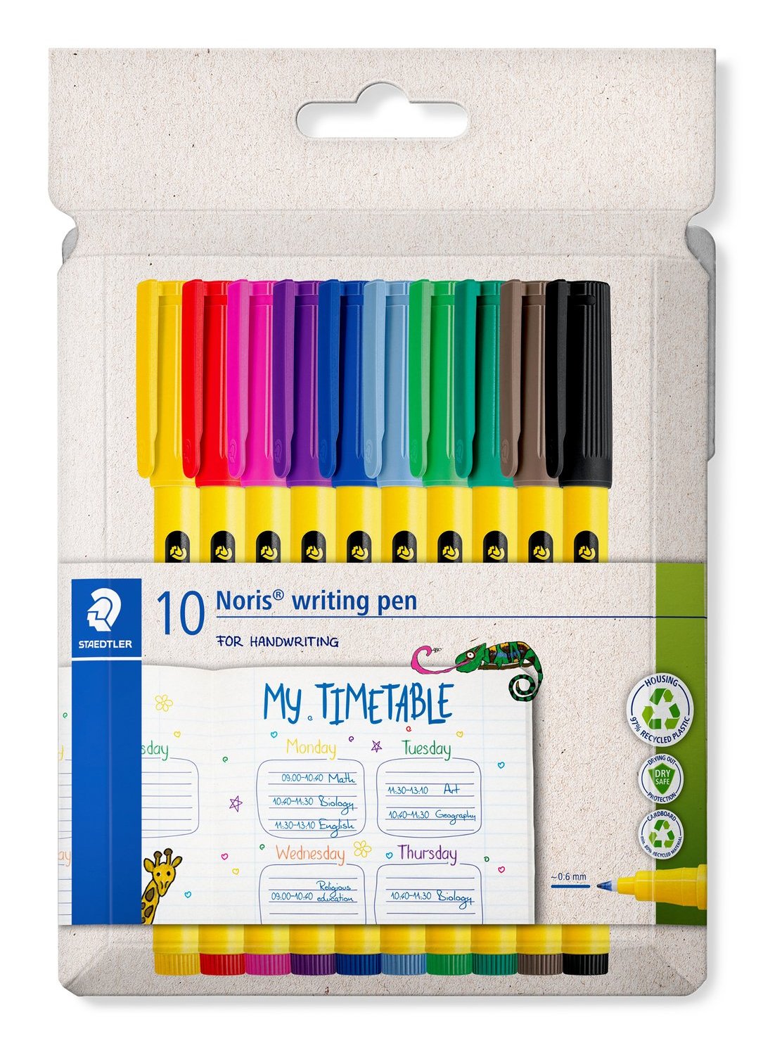 Staedtler Rotuladores Noris Writing Pen 307 Punta Fina C/Surtidos Estuche 10 Ud