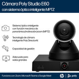 EAN 0198122304394 - HP Poly Studio E60 Smart Camera 4K MPTZ with 12x Optical Zoom TAA 8 MP Negro 3840 x 2160 Pixeles 60 pps imagen 6