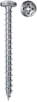 Tornillo Para Aglomerado Fischer Powerfast Ii 5,0x50 Pan Head Pz 100 Piezas, Rosca Completa, Galvanizado 670447